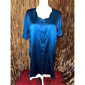 Vintage Victorias Secret SILK Pajama Gown Top LARGE